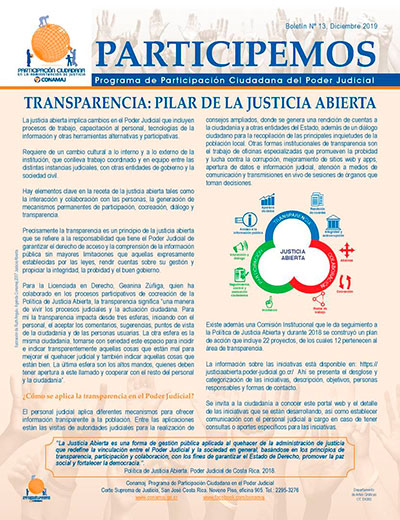 Ingresar al enlace Transparencia: pilar de la Justicia Abierta